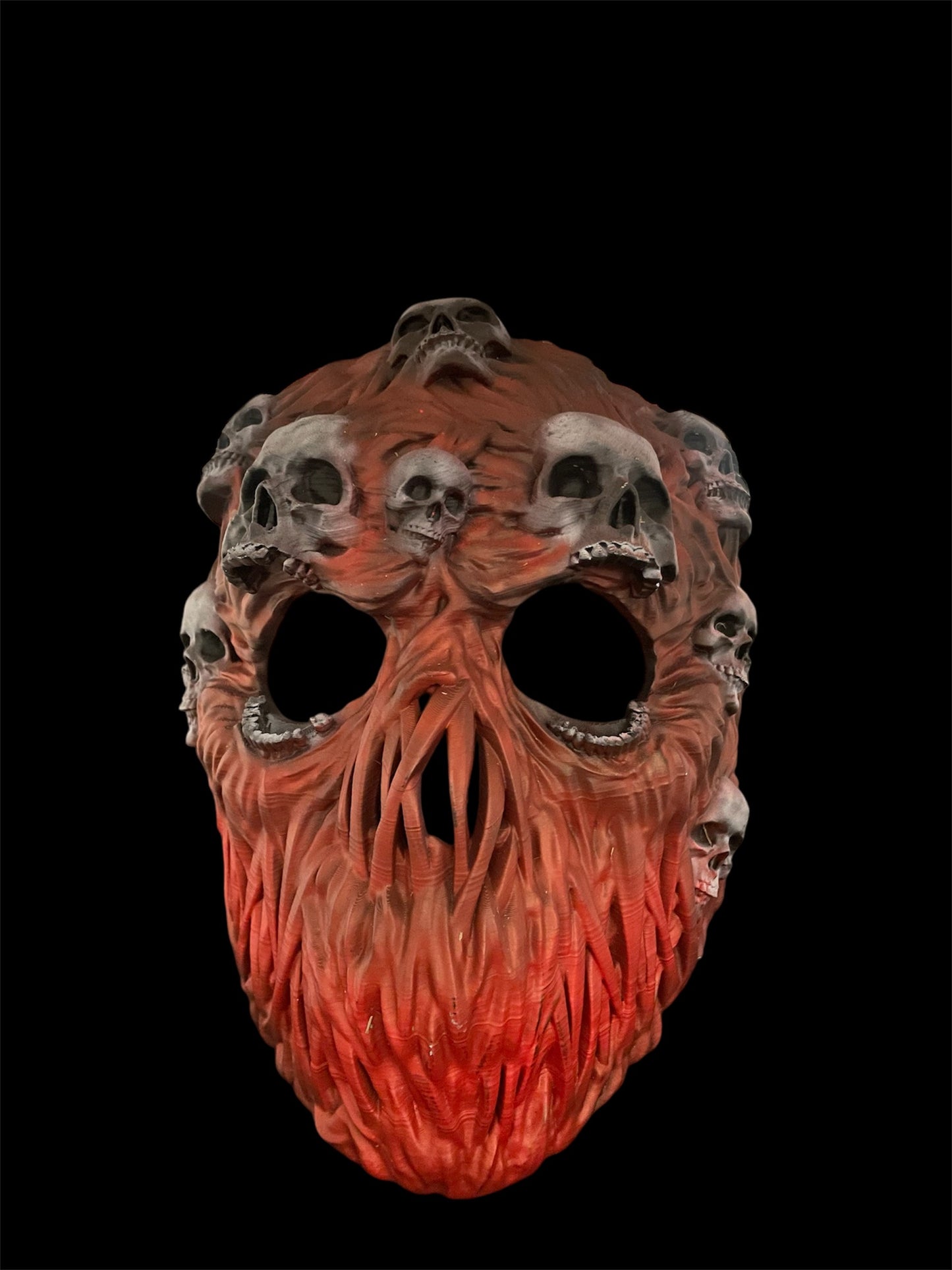 Ghoul face red/grey mask