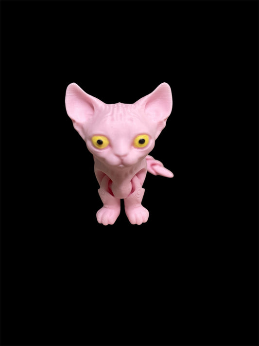 Pink Sphynx with yellow eyes small
